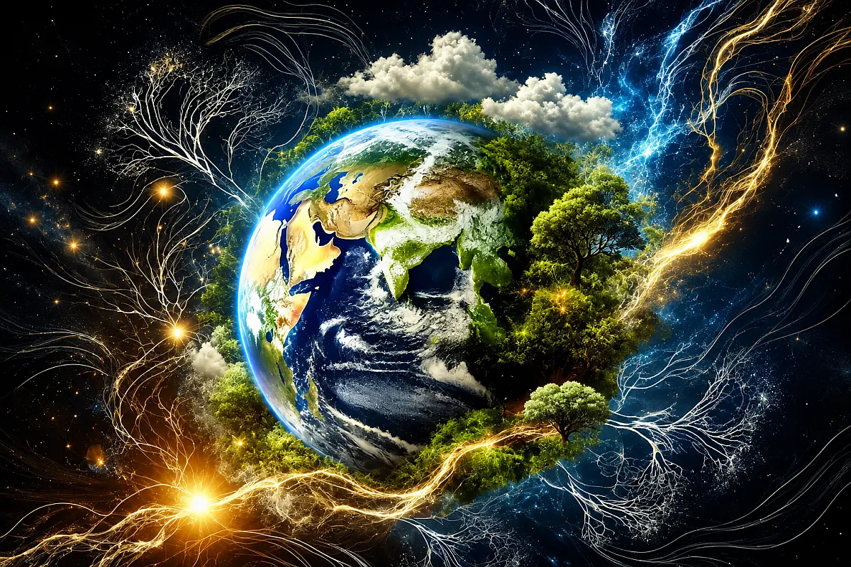 Caricature of the earth as alive